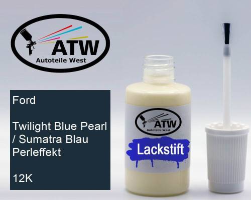 Ford, Twilight Blue Pearl / Sumatra Blau Perleffekt, 12K: 20ml Lackstift, von ATW Autoteile West.
